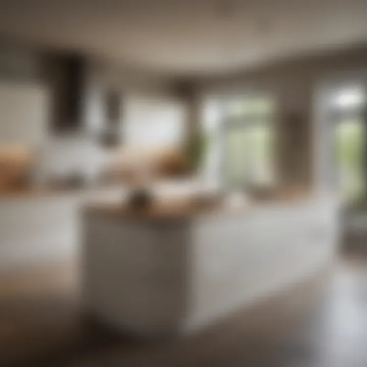 An elegant kitchen featuring sustainable materials and a harmonious color palette.