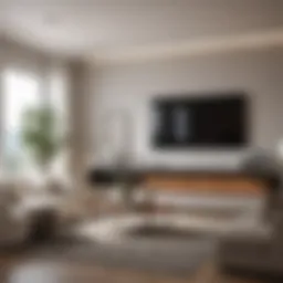 Elegant modern living room with minimalist design and neutral tones