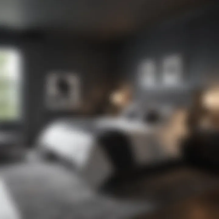 Modern Master Bedroom in Sophisticated Charcoal Gray