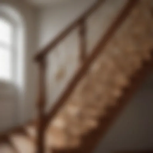 Elegant wooden staircase with intricate geometric patterns