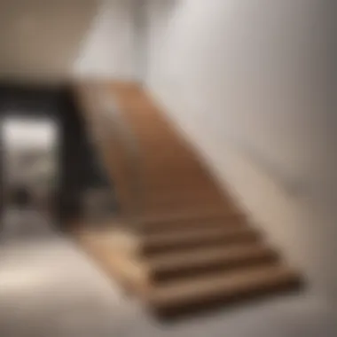 Modern wood stairs showcasing minimalist elegance