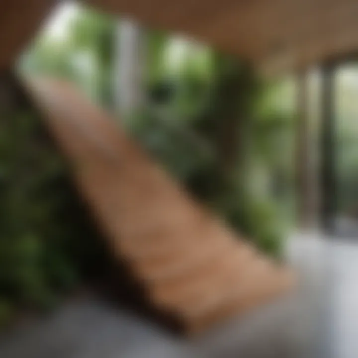 Sustainable wooden stairs blending seamlessly with nature