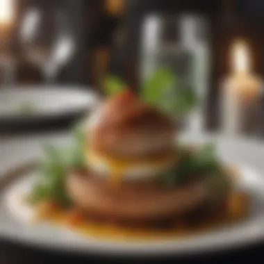 Artfully presented gourmet dish
