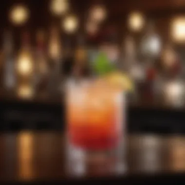 Signature cocktail with vibrant colors