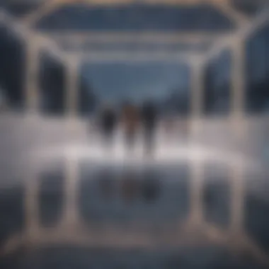 An elegant ice skating rink surrounded by twinkling lights
