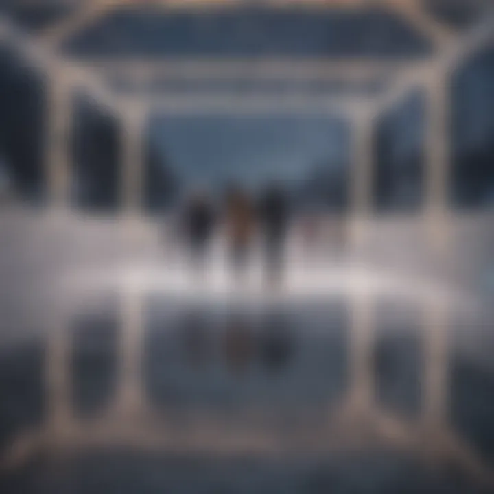 An elegant ice skating rink surrounded by twinkling lights