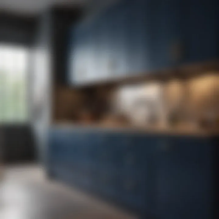 Chic Navy Blue Kitchen Cabinets