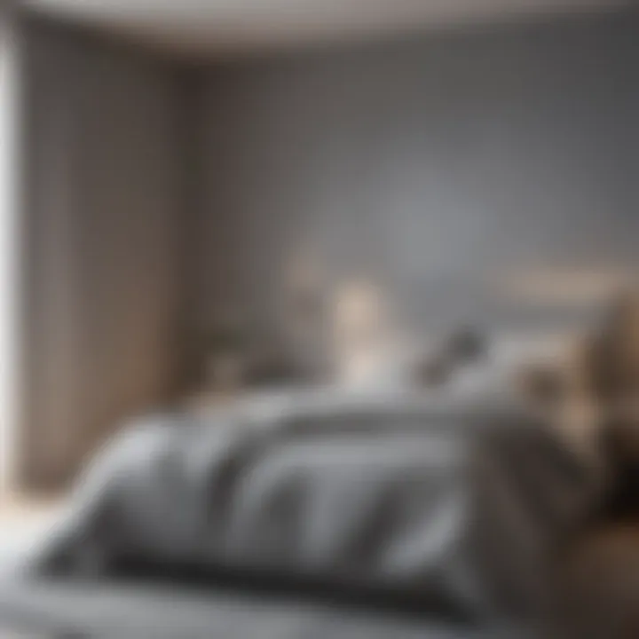 Elegant gray bedroom with minimalist decor