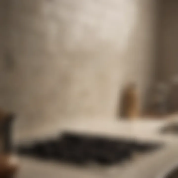 Neutral subway tile backsplash
