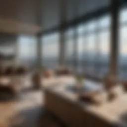 Luxurious Penthouse Suite overlooking city skyline
