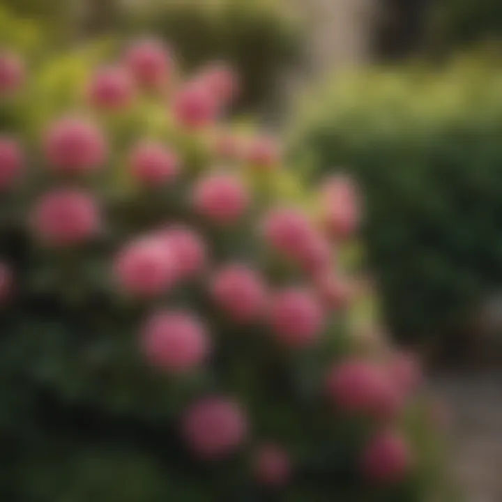 A close-up of delicate flowering shrubs that add elegance to shaded outdoor spaces.