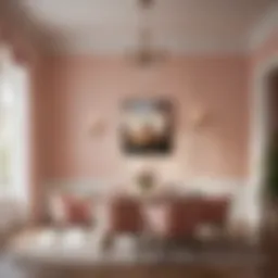 Elegant small dining space with light pastel walls