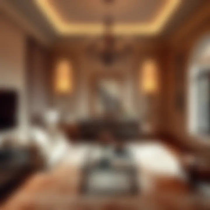 Sophisticated living room with warm beige walls and elegant decor