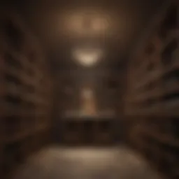 Elegant wine cellar with organized shelves