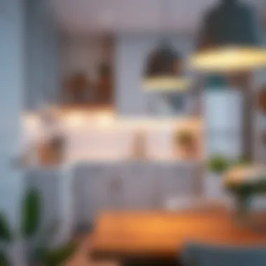 Chic Color and Lighting Design Elegant color scheme and lighting in a tiny kitchen