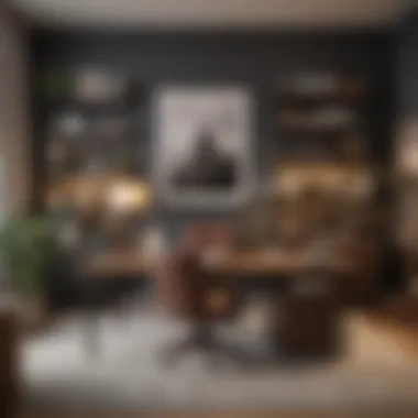 Curated Home Office Design Stylish home office with curated decorative elements