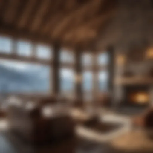 Opulent Chalet Interior with Fireplace