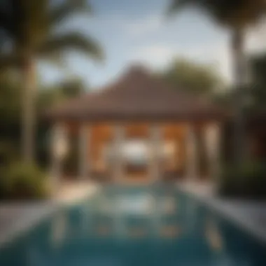 Luxurious poolside cabanas at a Florida resort