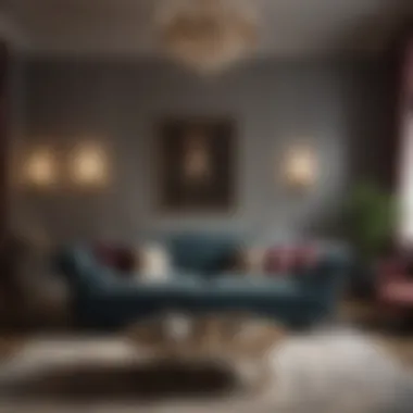 Luxurious Velvet Sofa in Sophisticated Drawing Room