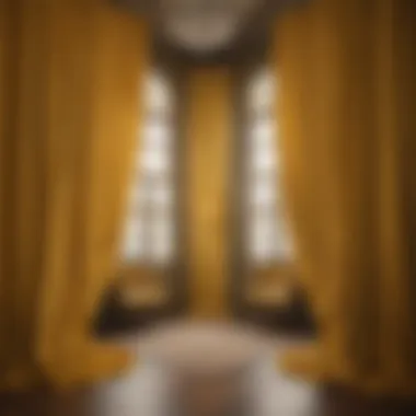 Opulent Yellow Silk Drapes with Sheer Elegance Opulent Yellow Silk Drapes with Sheer Elegance