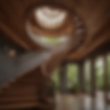 Organic Wooden Staircase Roof Design