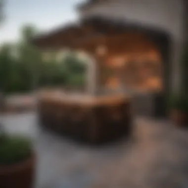 Cozy patio with a well-designed bar area for social gatherings