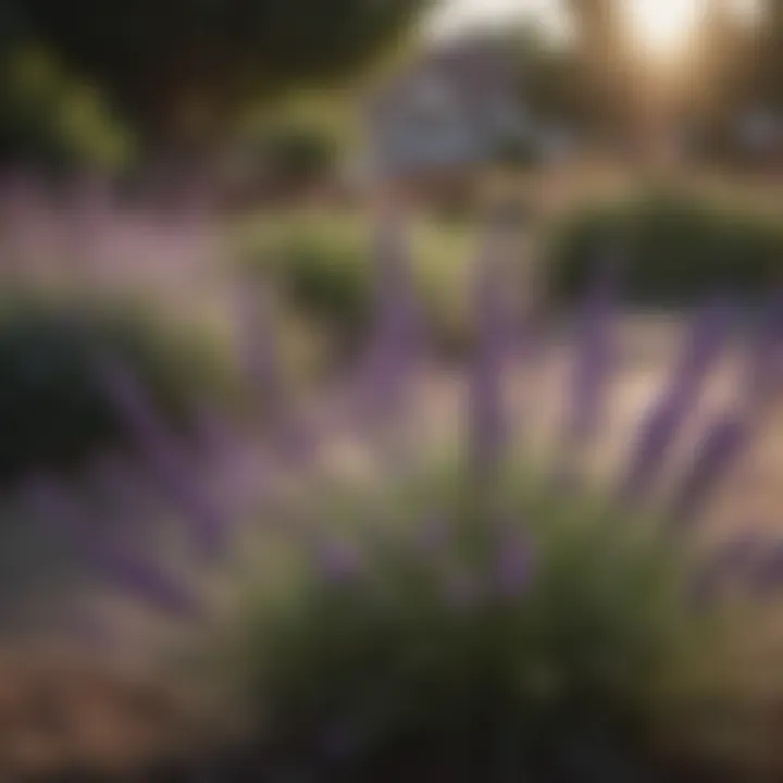 Lavender plant blooming in a garden setting