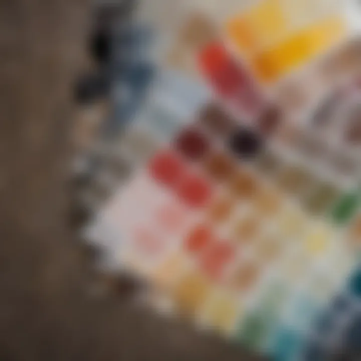 Various paint swatches showcasing color selection