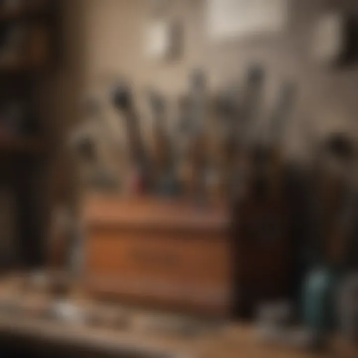 Painter's tools neatly arranged for efficiency