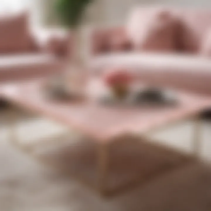 Pastel Living Room Decor - Rose Quartz Coffee Table