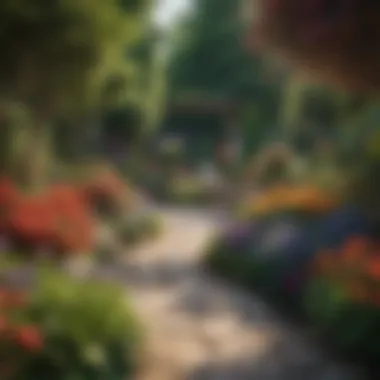 Vibrant Garden Landscape Colorful garden landscape featuring diverse plants and flowers
