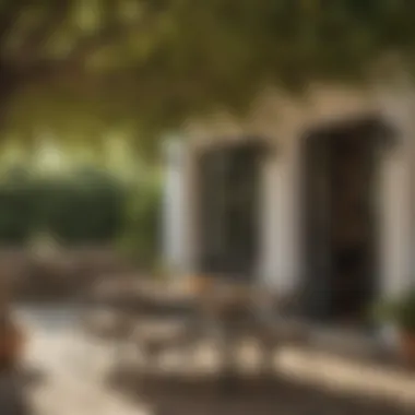 Al Fresco Dining Under the Shade of a Patio Pear Tree Patio Pear Tree Outdoor Dining Setting