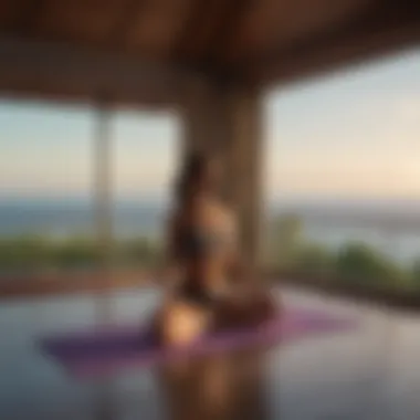 Peaceful yoga retreat overlooking serene ocean views