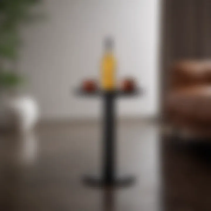 Small pedestal drink table enhancing minimalist interior