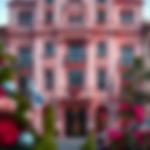 Exquisite facade of the Pink Lady Hotel