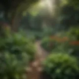 A lush garden featuring various mosquito-repelling plants