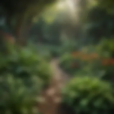Lush Garden of Mosquito-Repelling Plants A lush garden featuring various mosquito-repelling plants
