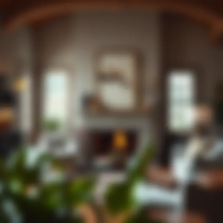 Warm and Inviting Living Space Cozy living room featuring Pottery Barn decor around a fireplace