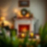 Sophisticated Fireplace Ambiance Elegant Pottery Barn fireplace setup with seasonal decor