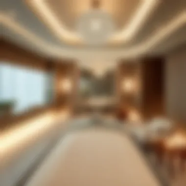 Luxurious treatment room with soft lighting and calming decor