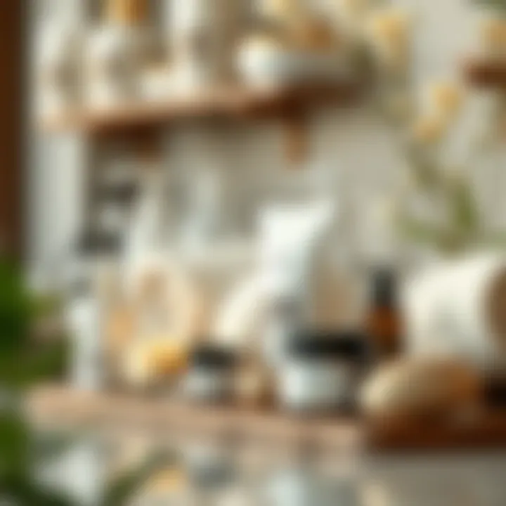 Beautifully arranged spa wellness products and natural elements