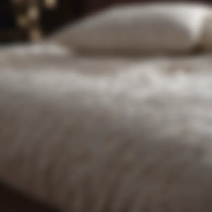 Close-up of premium bedding materials highlighting craftsmanship