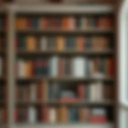 Elegant bookshelf filled with classic novels