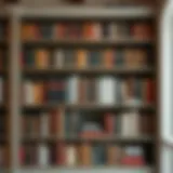 A sophisticated bookshelf showcasing timeless literary works Elegant bookshelf filled with classic novels