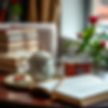 A refined tea set complementing literary indulgence Gourmet tea set paired with a classic novel