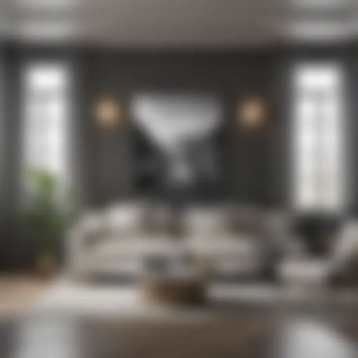 Modern living room featuring a monochromatic color scheme
