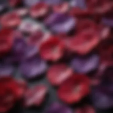 Red and Purple Rose Petals Close-Up