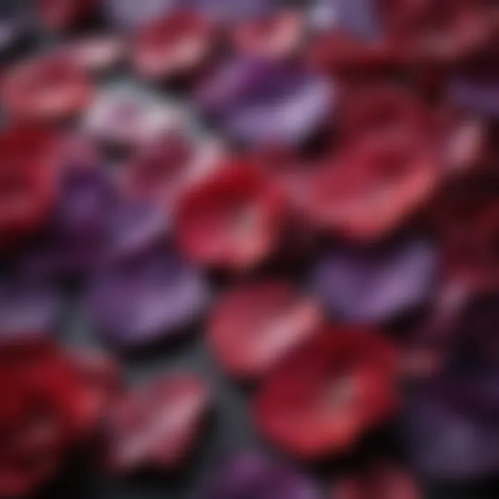 Red and Purple Rose Petals Close-Up