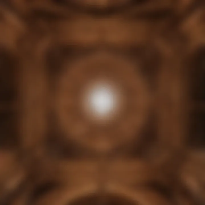 Intricate details of the ornate ceiling in Redstone Castle