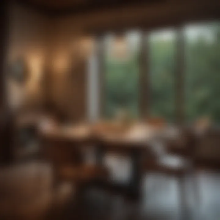 Warm and inviting dining area with ambient lighting and decor